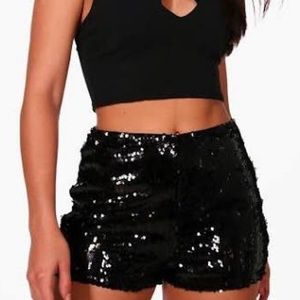 Black Sequin Shorts